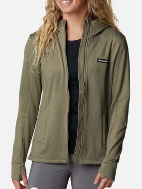 Columbia Olive Hooded Full-Zip Fleece Jacket